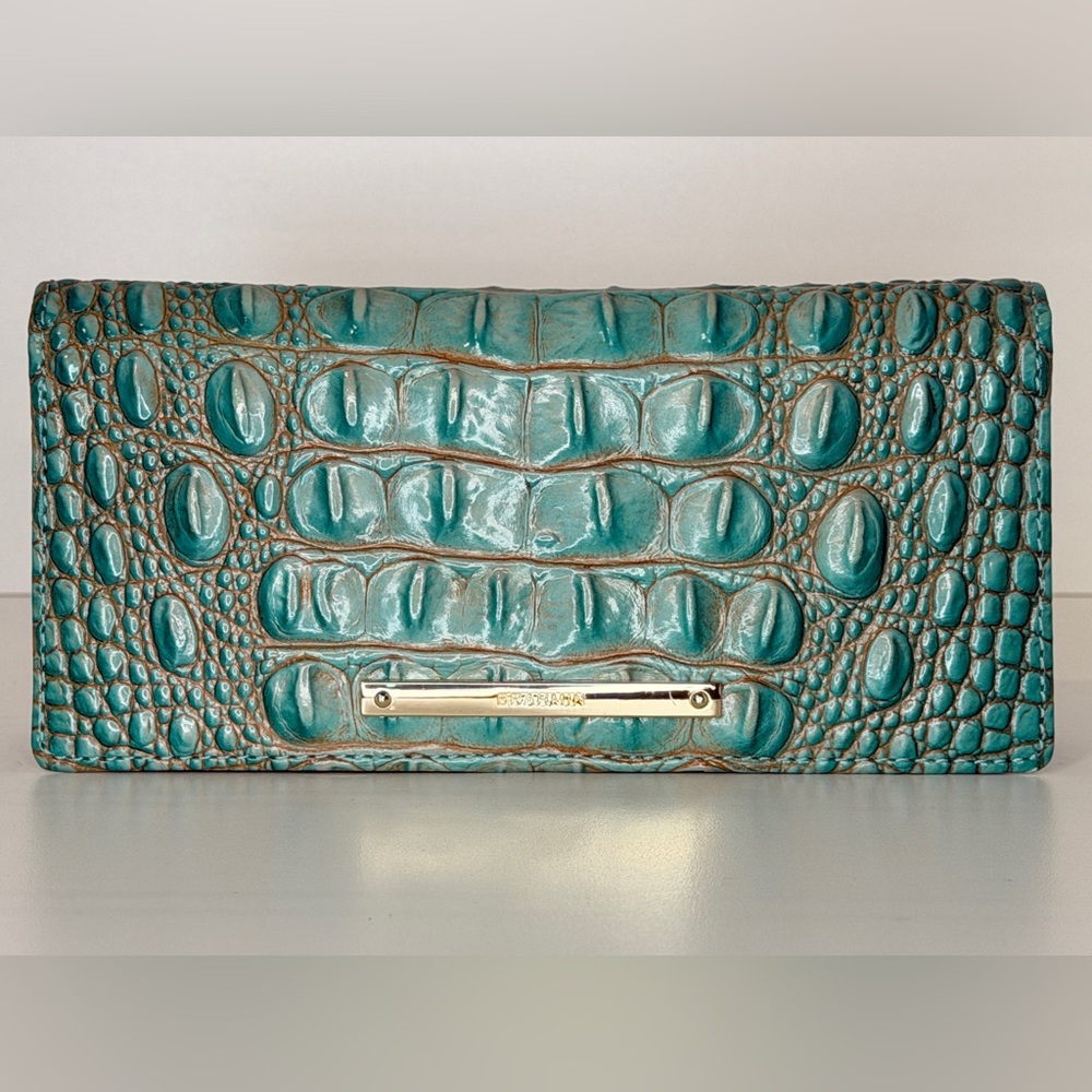 Brahmin Ady Wallet in Turquoise Melbourne - EXCELLENT Condition